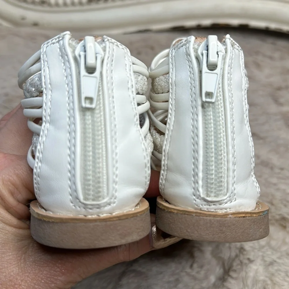 SEYCHELLES | White & Glitter Gladiator Sandals, Size 8